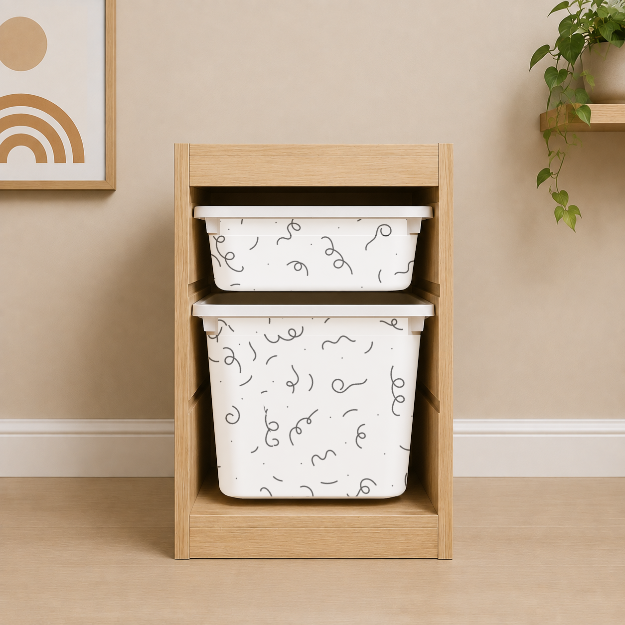 Naklejki IKEA TROFAST z rysunkami markerem | Przód